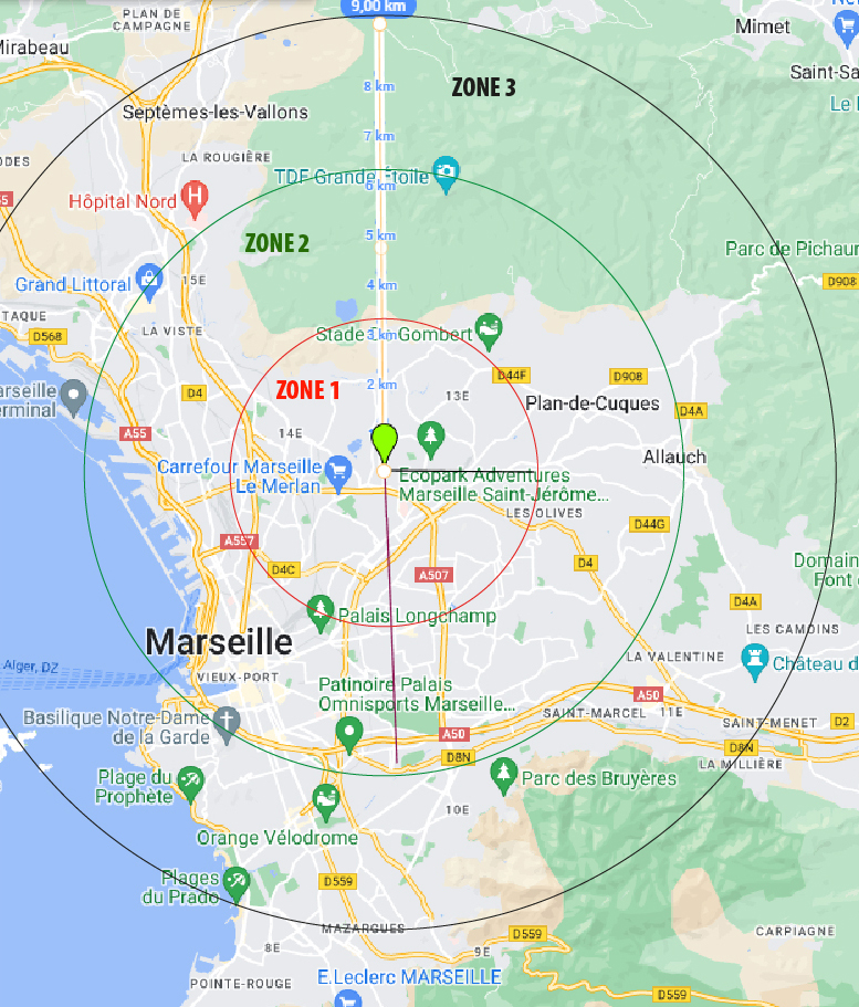 Zone coursier Marseille Saint-Jérome
